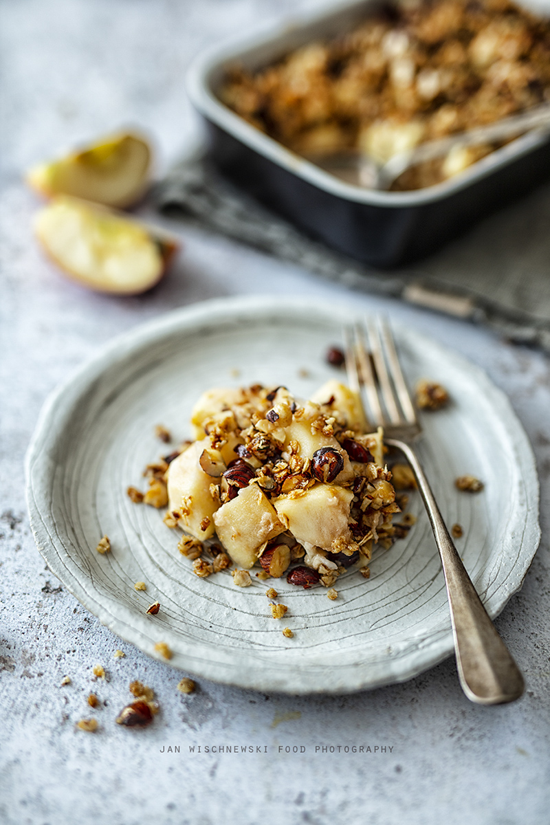 Apfelcrumble mit Banane